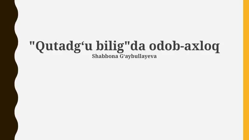 Qutadgʻu Bilig 1