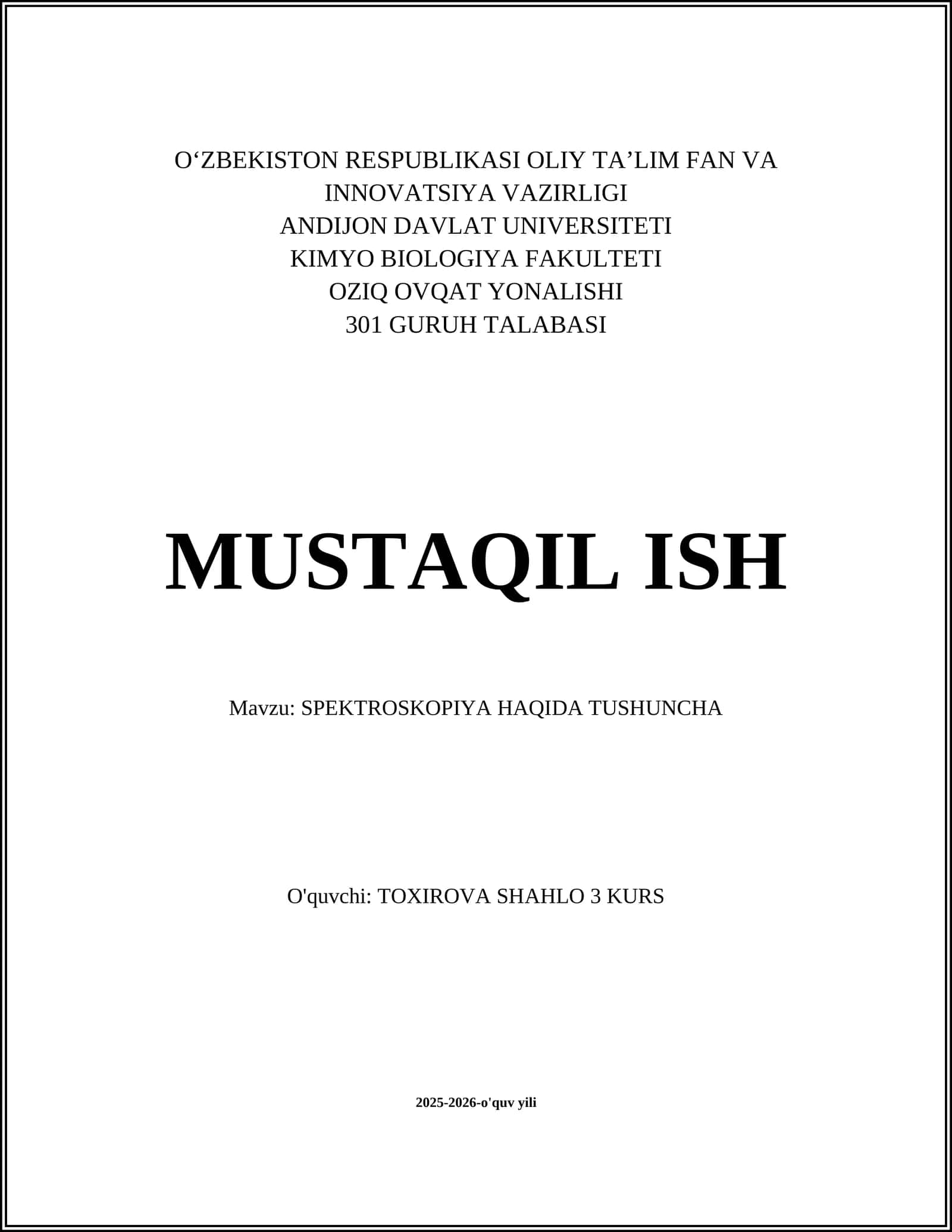 SPEKTROSKOPIYA HAQIDA TUSHUNCHA 1