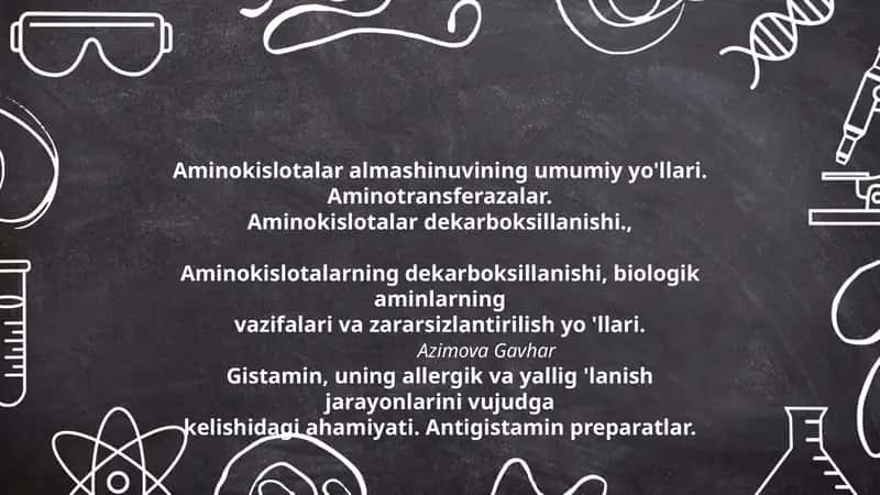 Aminokislotalar almashinuvi 1