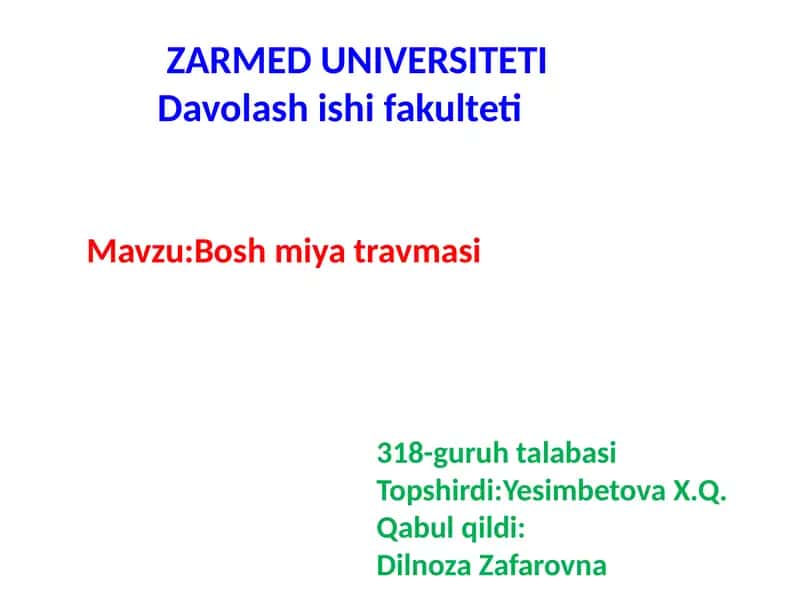 Bosh miya travmasi 1