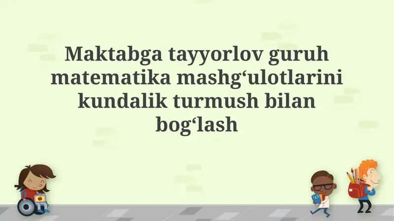 Matematika va Mashg'ulotlar 1