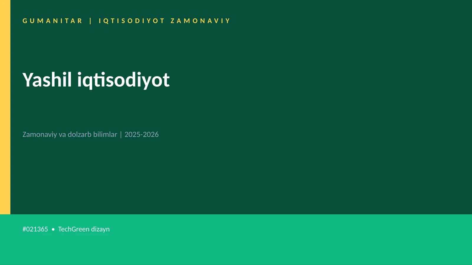 Yashil iqtisodiyot 1