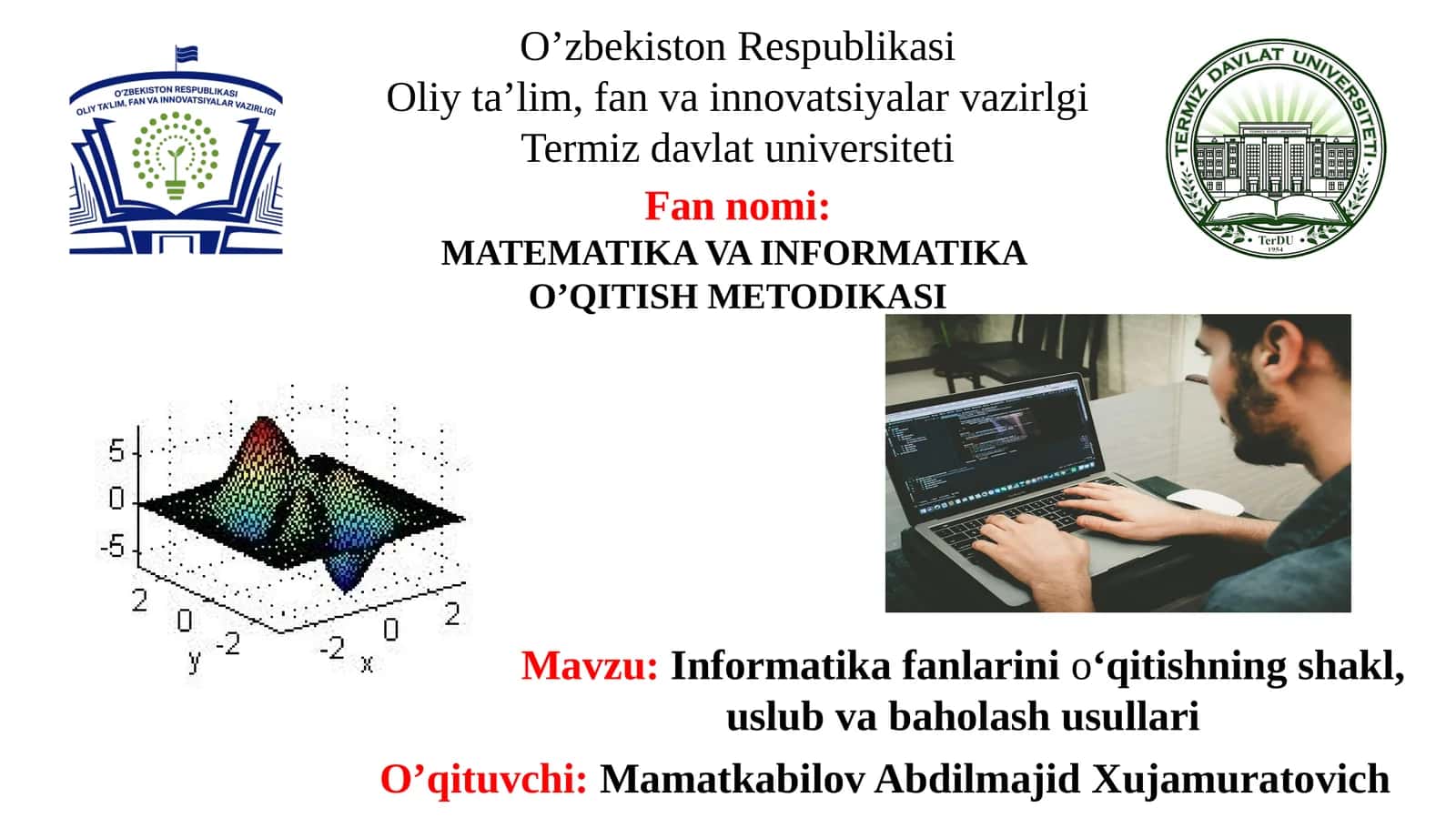 Informatika fanlarinio‘qitishningshakl,uslubvabaholashusullari 1