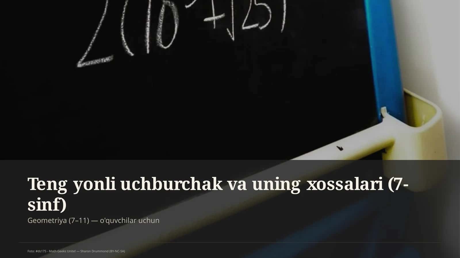 Teng yonli uchburchak va uning xossalari (7-sinf) 1