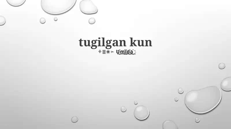 Tugilgan kun 1