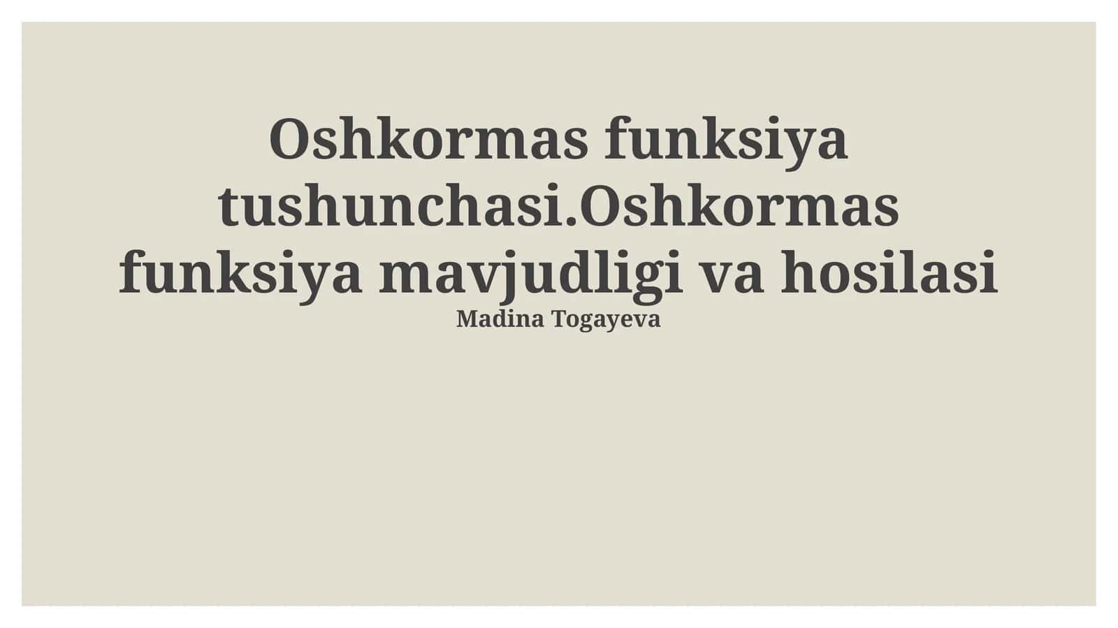 Oshkormas funksiya tushunchasi 1