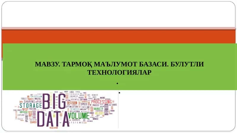 Тармоқ маълумот базаси 1