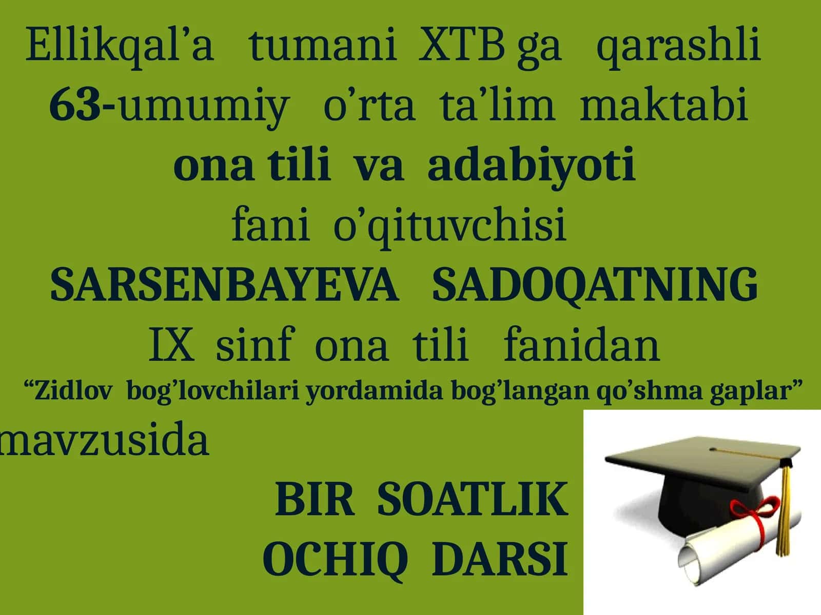 Zidlov bog’lovchilari yordamida bog’langan qo’shma gaplar 1