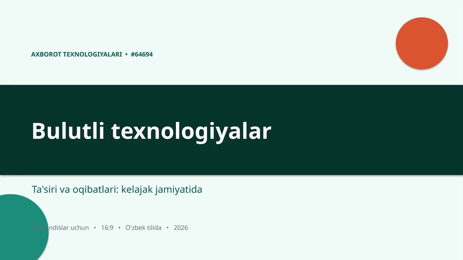 Bulutli texnologiyalar 1