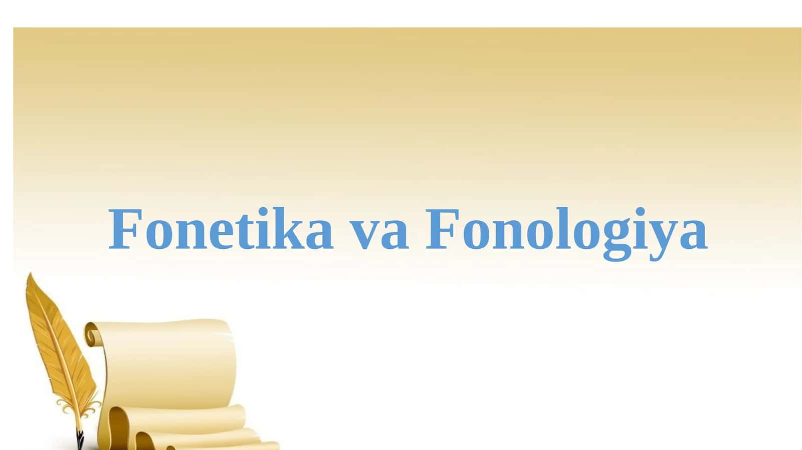 Fonetika va Fonologiya 1