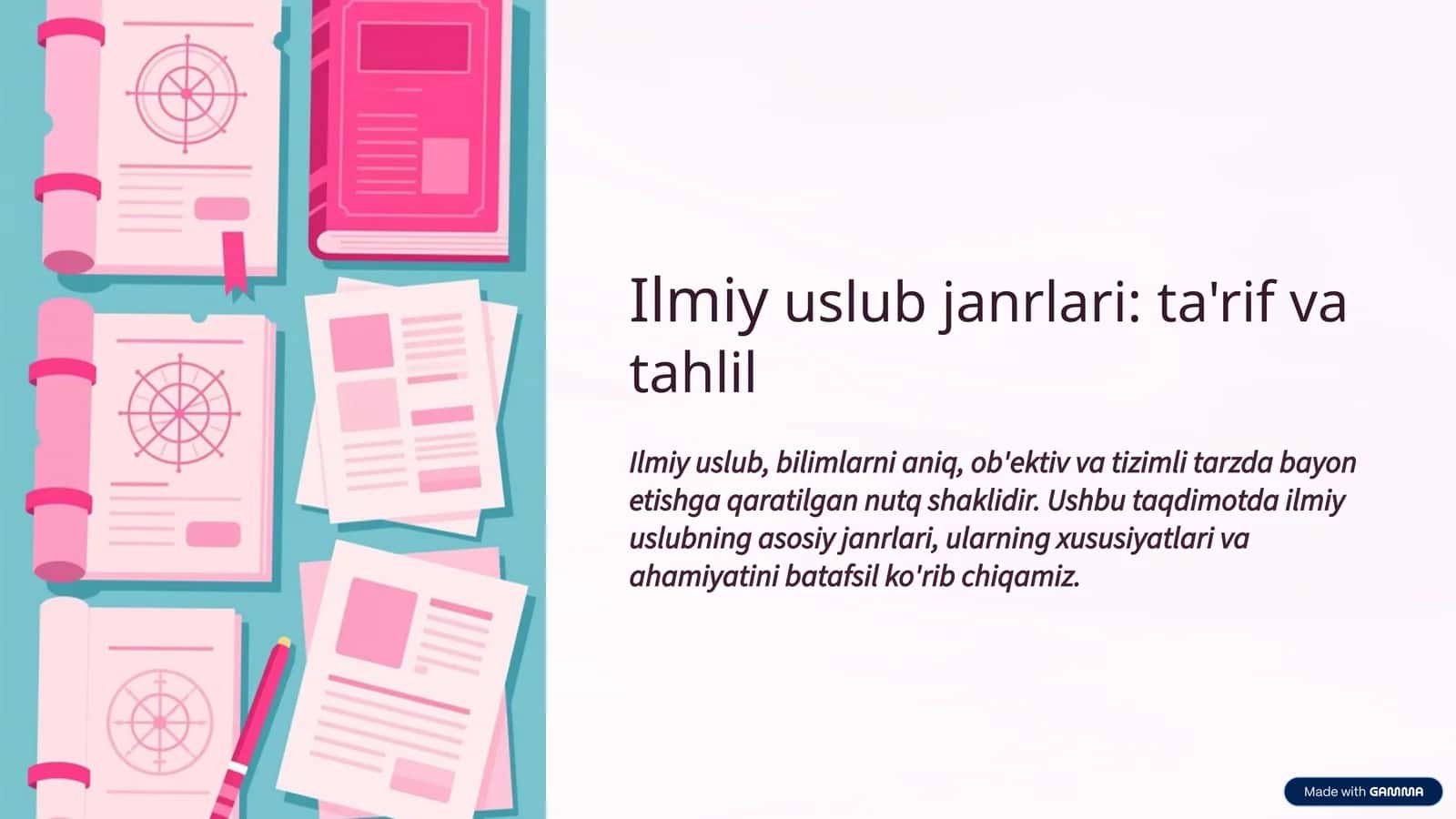Ilmiyuslub janrlari: ta'rif va tahlil 1