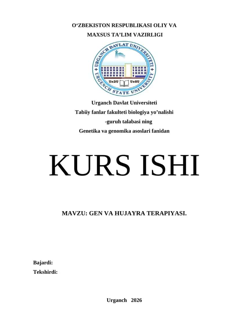 GEN VA HUJAYRA TERAPIYASI 1