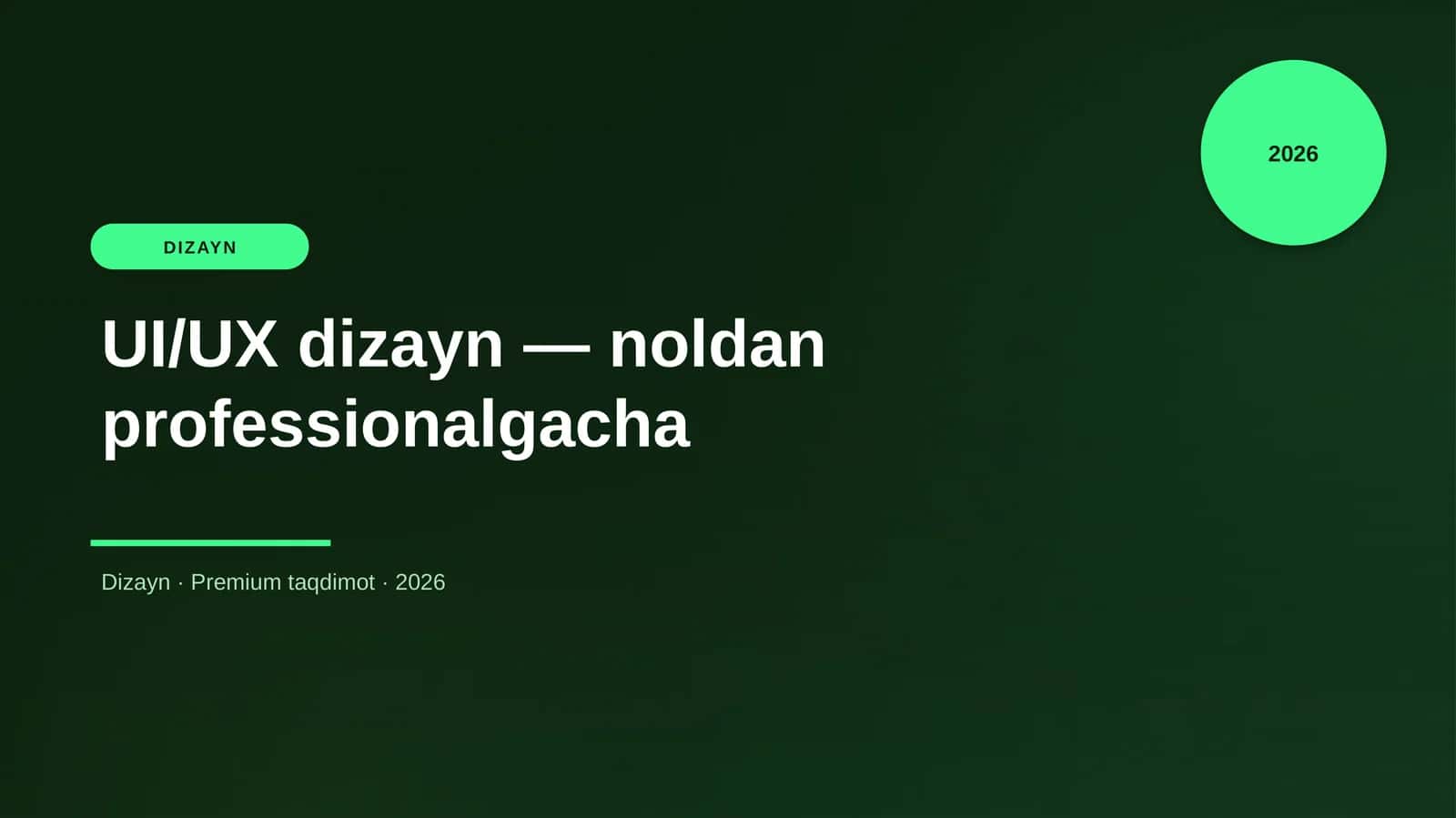 UI/UX dizayn — noldan professionalgacha 1