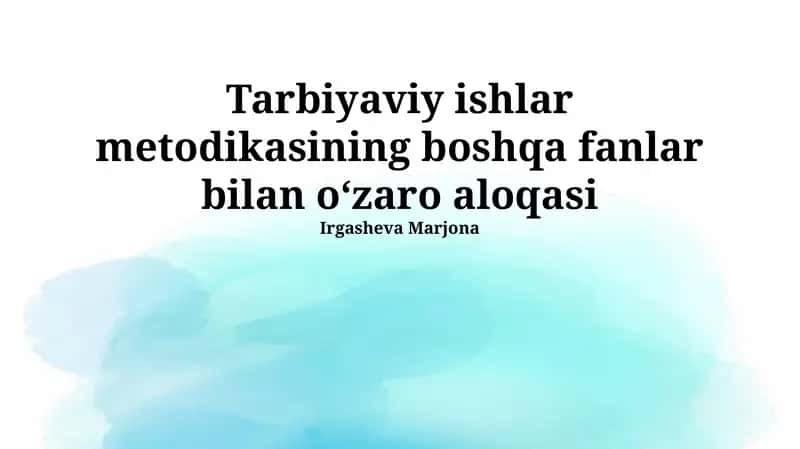 Ta'lim metodikasi va psixologiyaning integratsiyasi 1