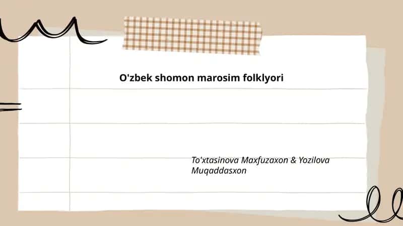 O'zbek shomon marosim folklyori 1