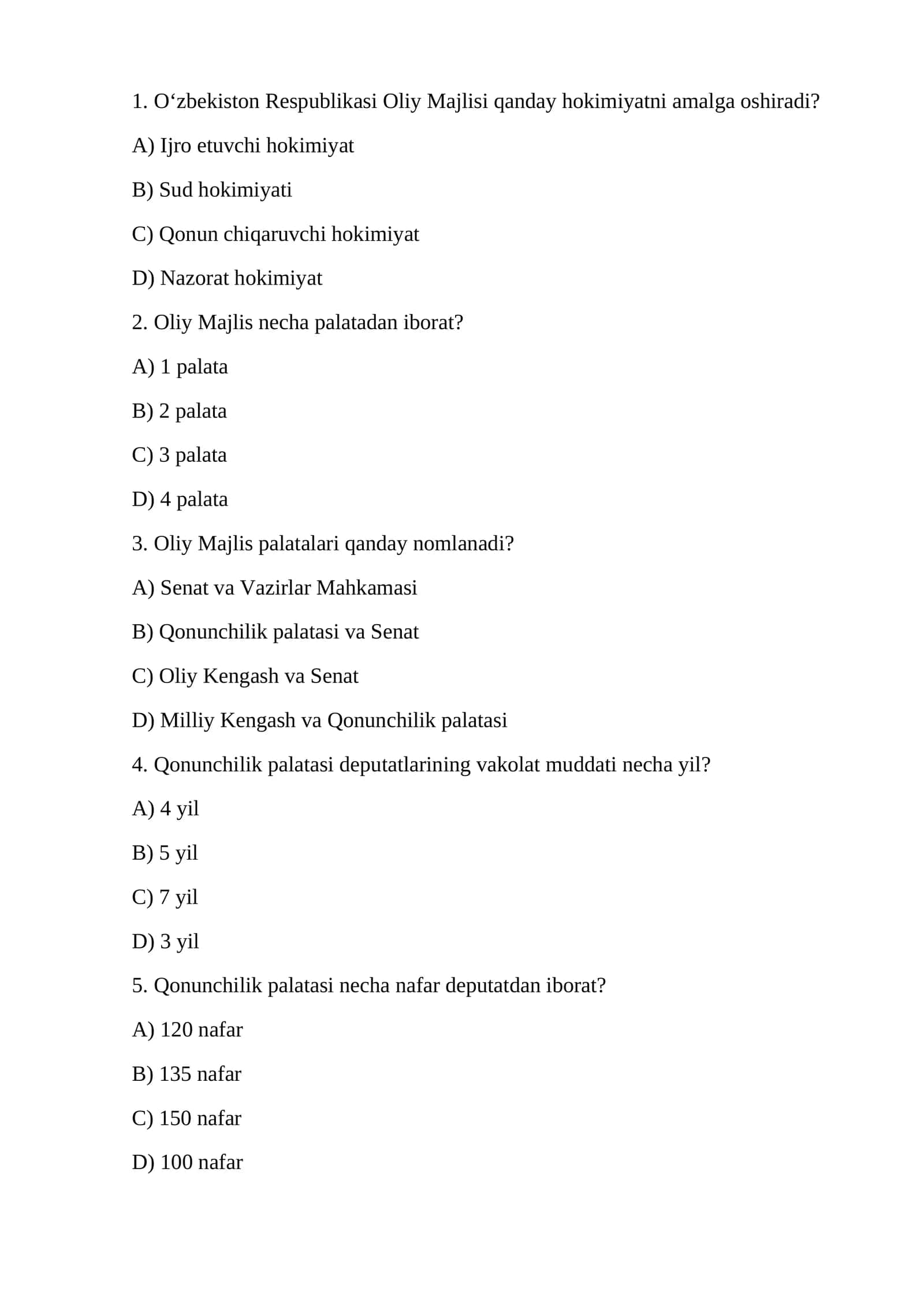 Oʻzbekiston Respublikasi Oliy Majlisi 1
