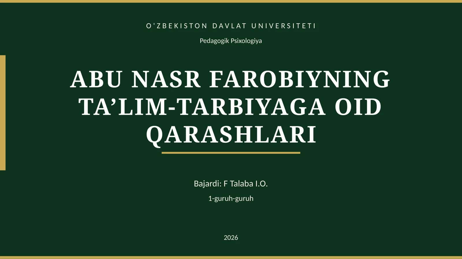 ABU NASR FAROBIYNING TA’LIM-TARBIYAGA OID QARASHLARI 1
