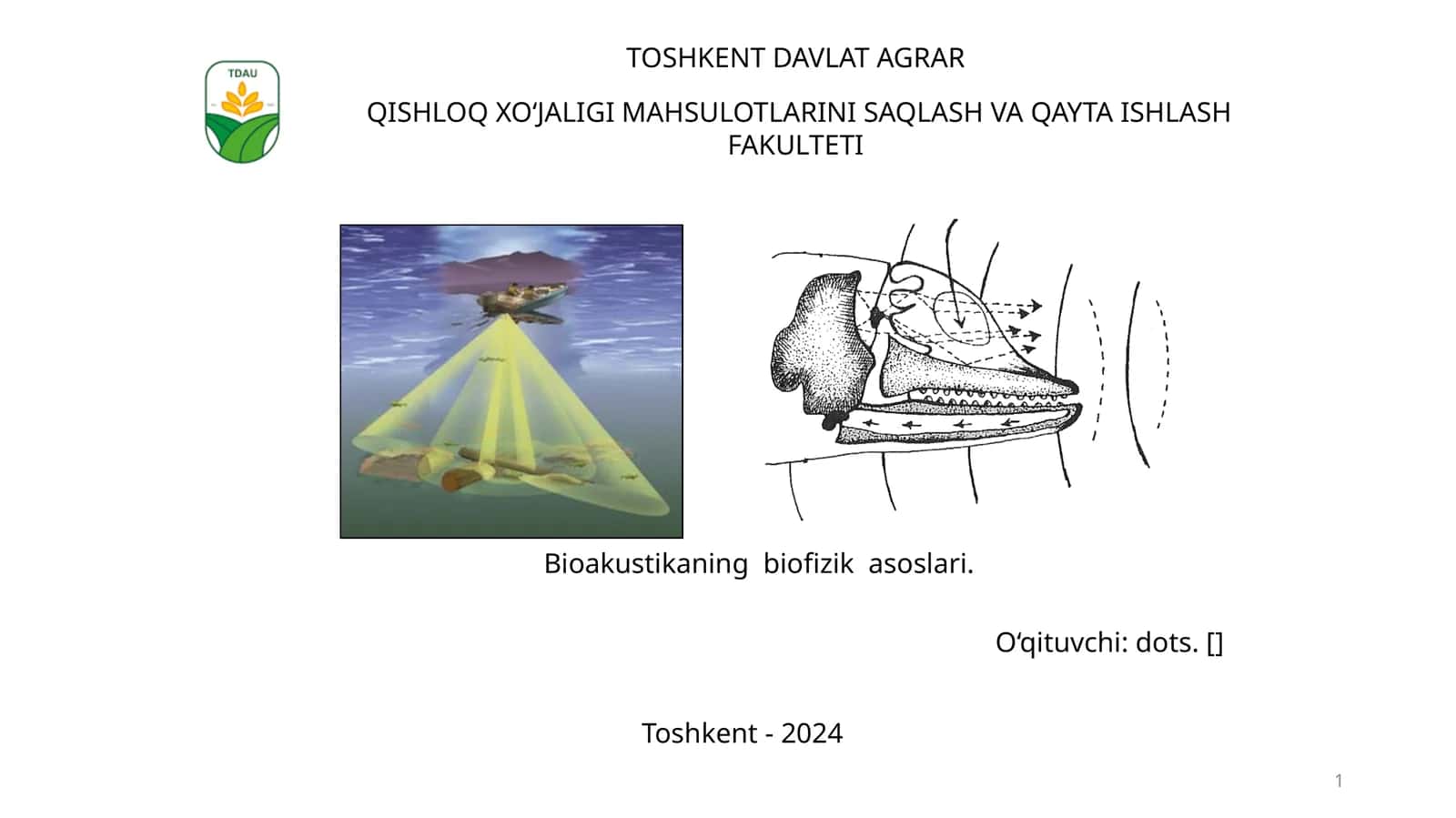 Bioakustikaning Biofizik Asoslari 1