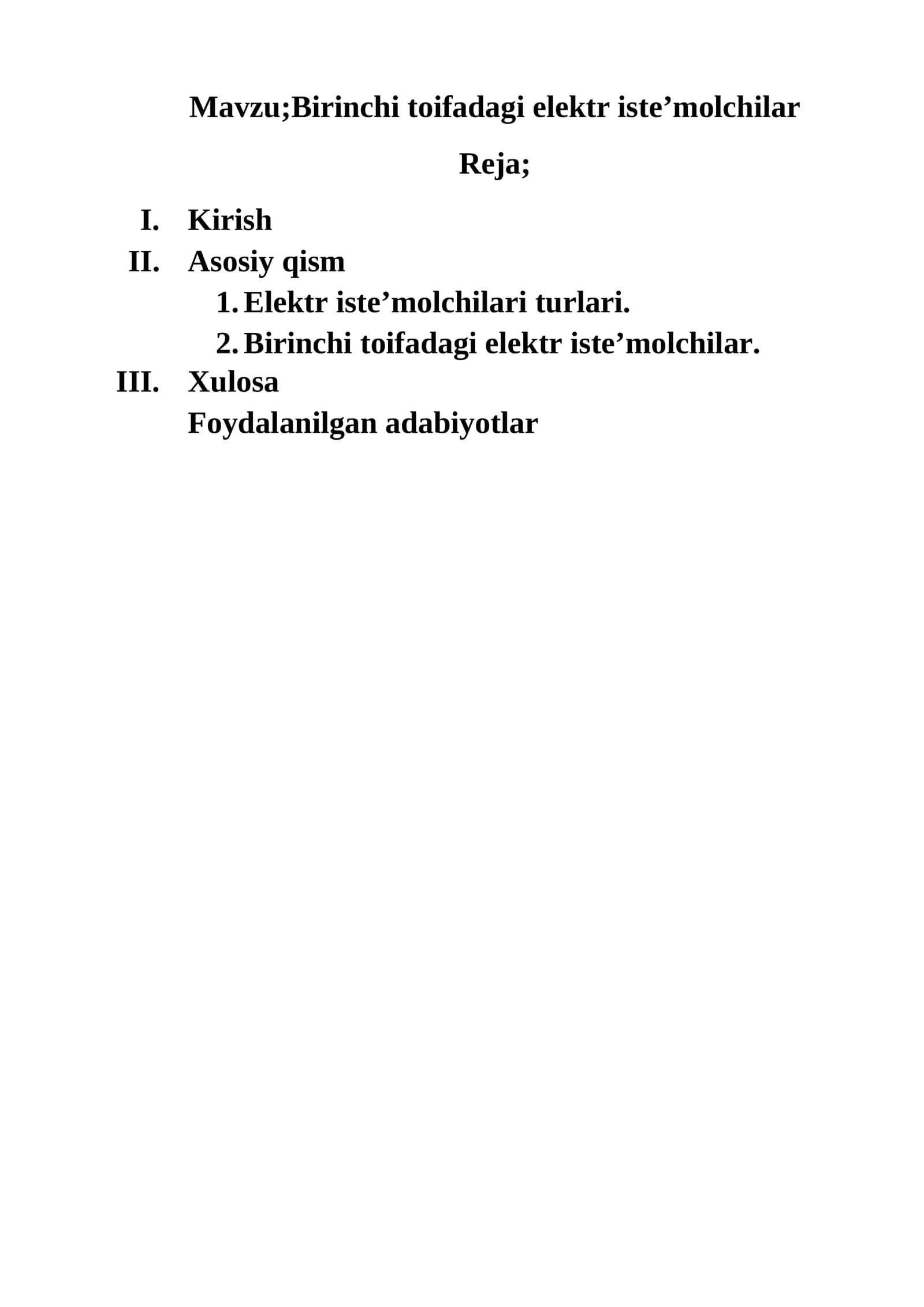 Birinchi toifadagi elektr iste’molchilar 1