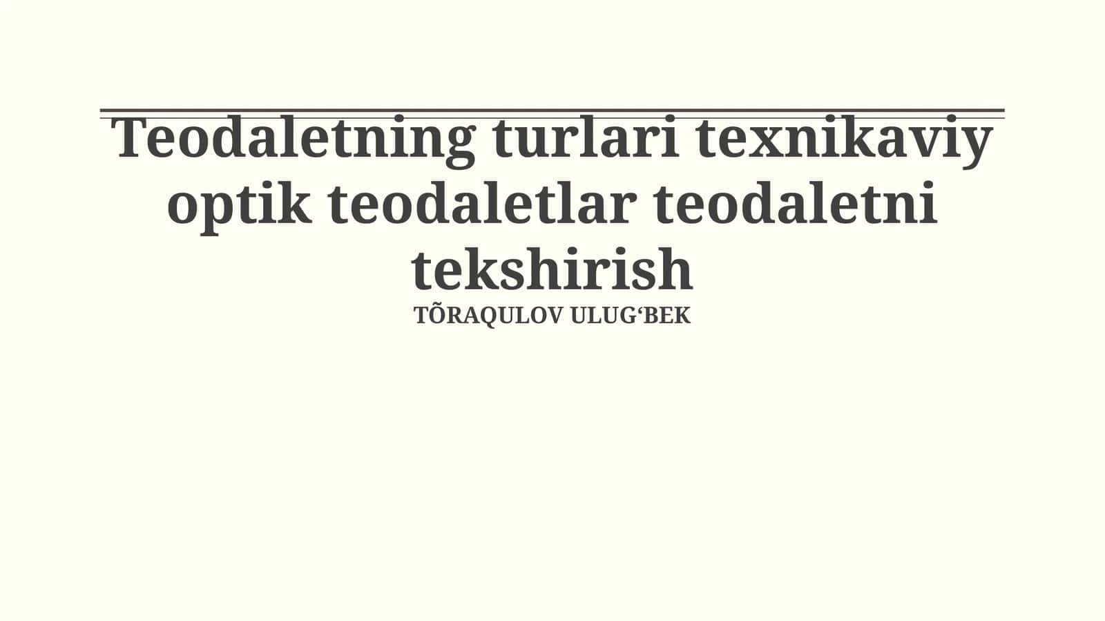 Teodolitlarni bellash 1