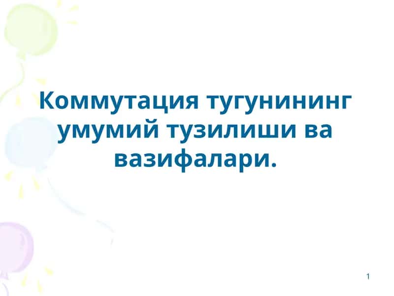 Коммутация тугунининг умумий тузилиши 1