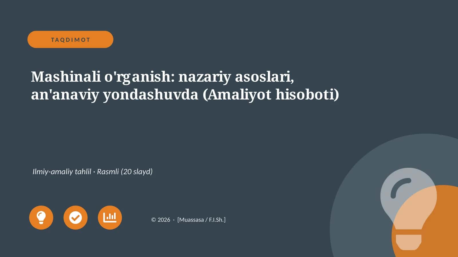 Mashinali o'rganish: nazariy asoslari, an'anaviy yondashuvda (Amaliyot hisoboti) 1