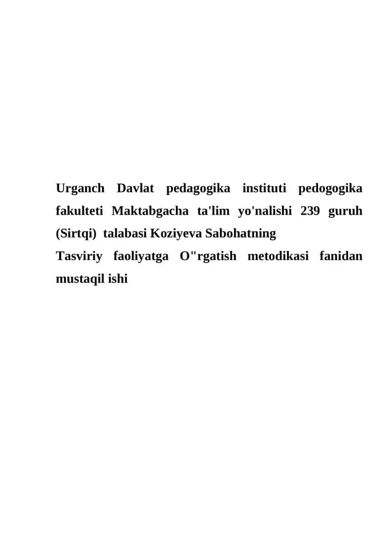 Ilk Yosh Guruhidagi Bolalarga Rasm Chizishni O'rgatish 1