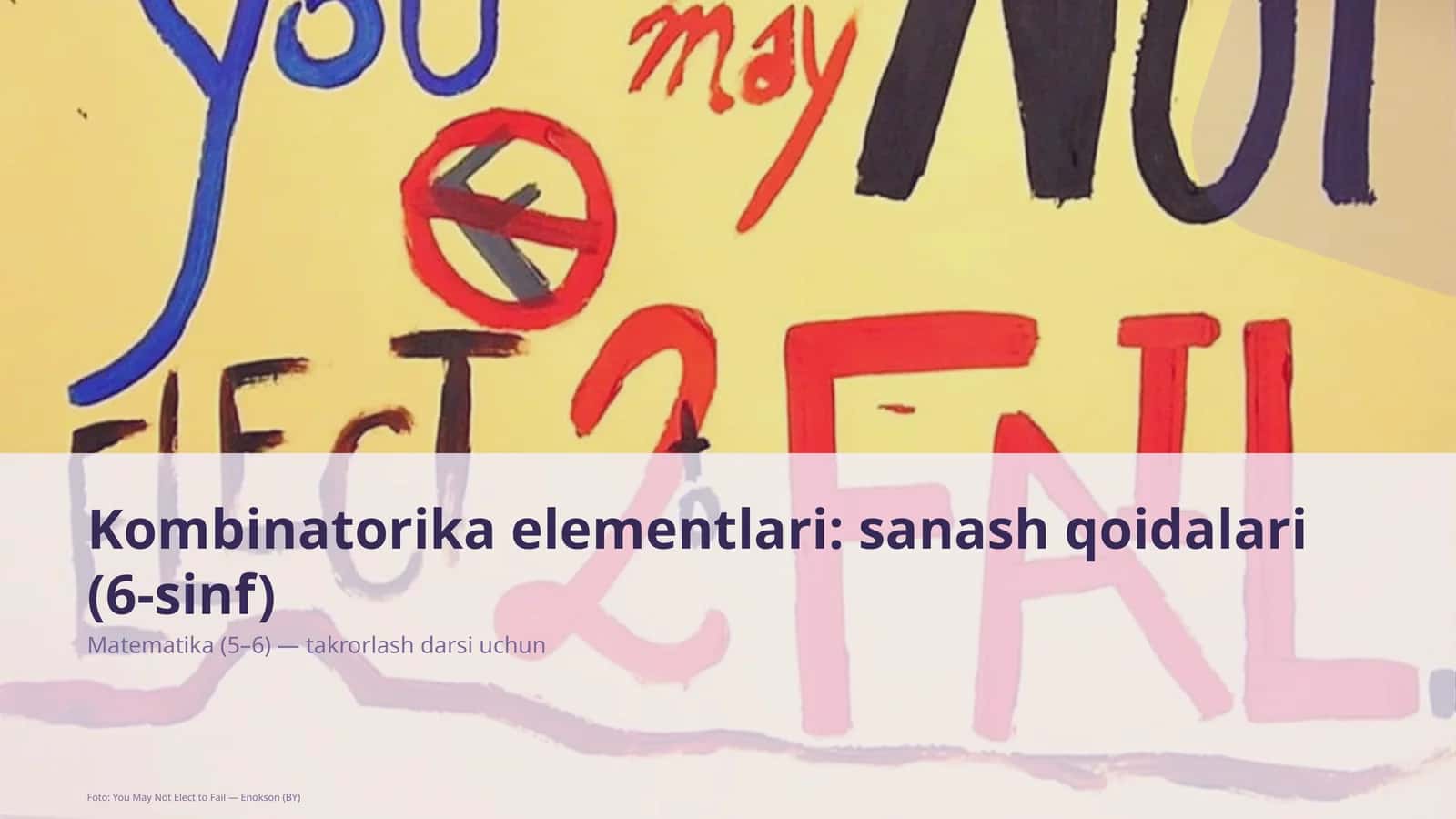 Kombinatorika elementlari: sanash qoidalari (6-sinf) 1