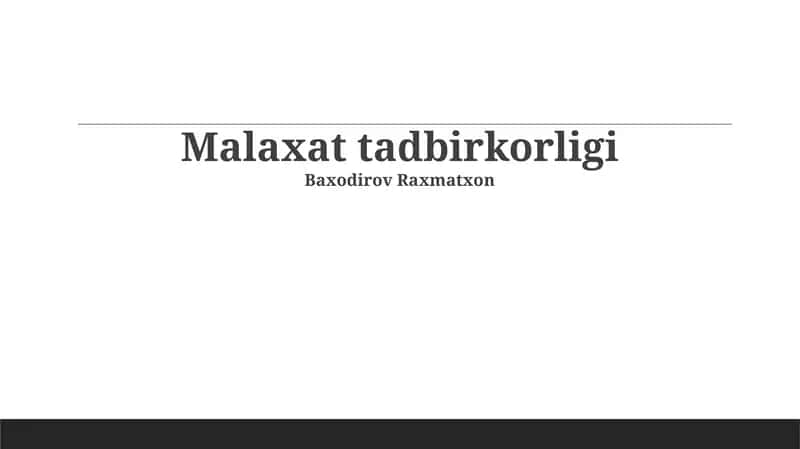 Malaxat Tadbirkorligi 1
