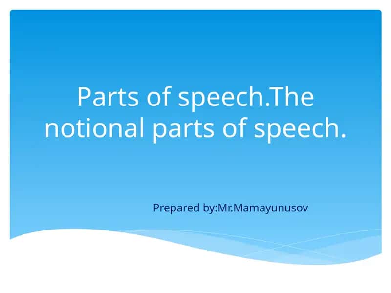 Parts of speech 1