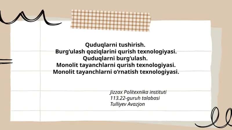 Quduqlarni tushirish 1