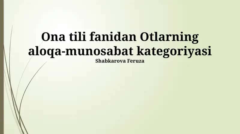 Ot qo‘shimchalarining turlari 1