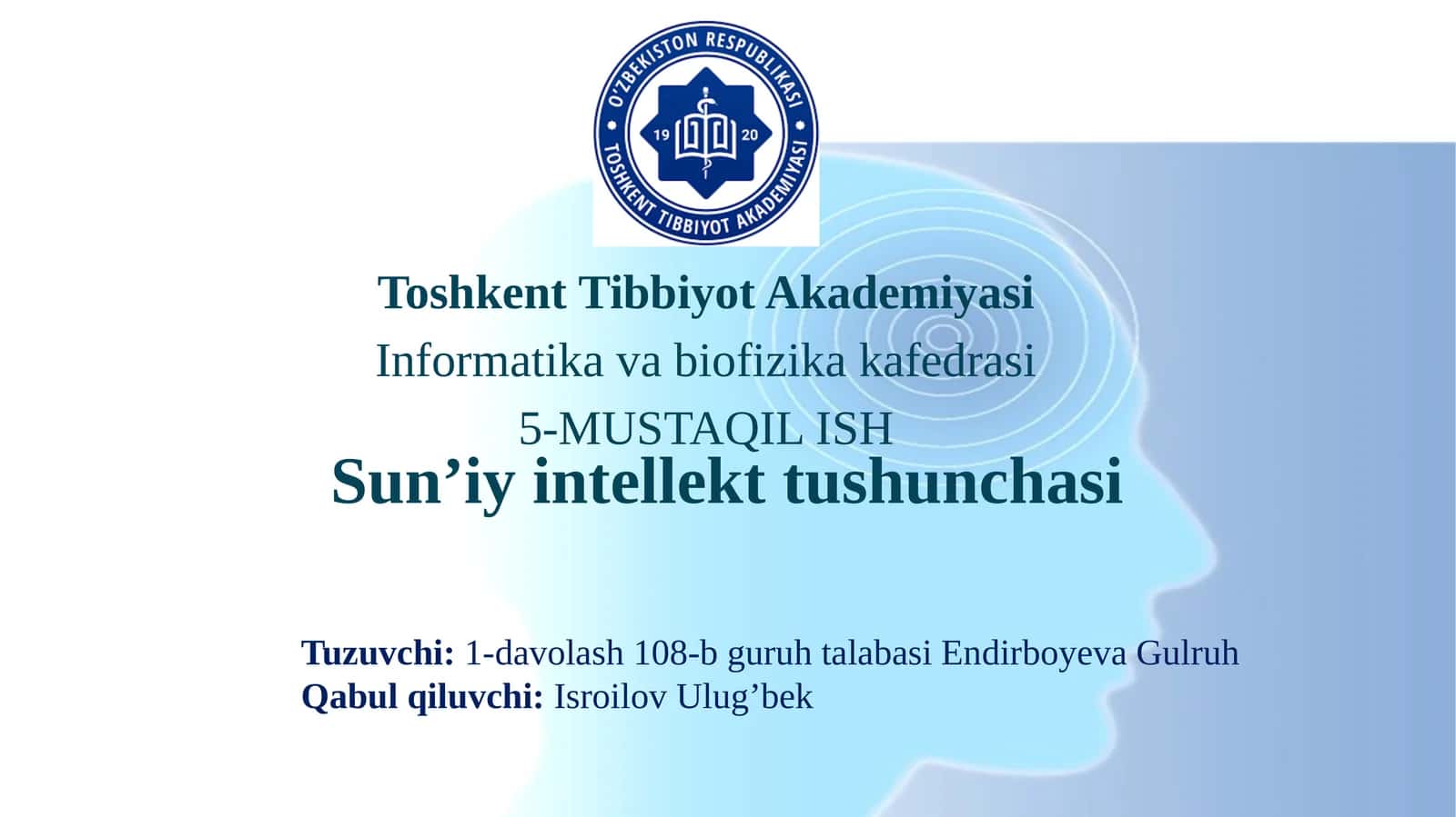 Sun’iy intellekt tushunchasi 1