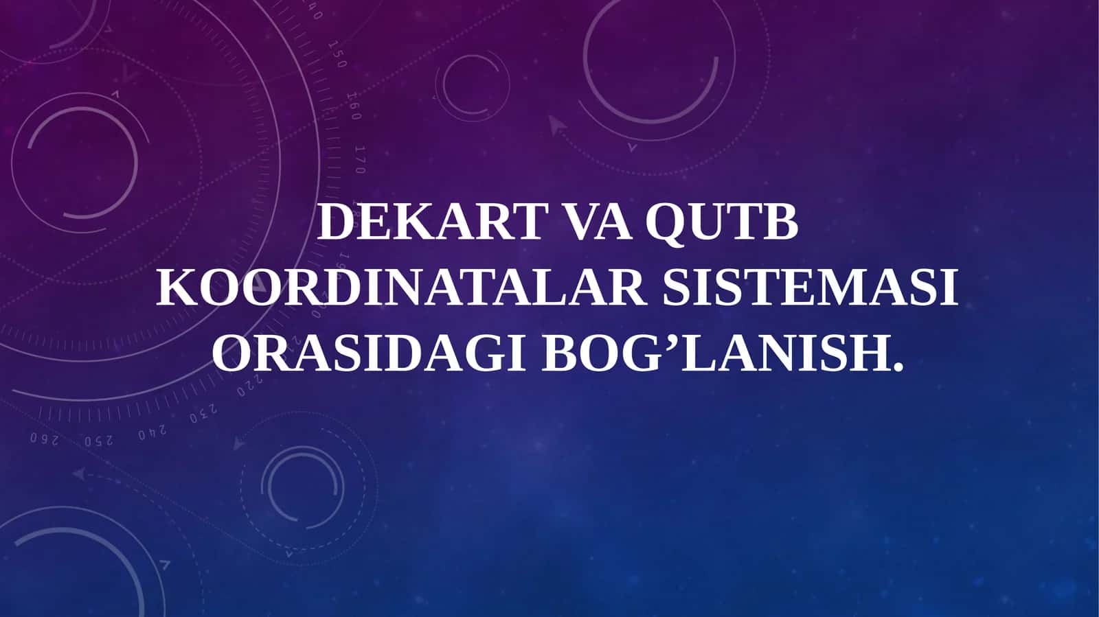 Dekart va qutb koordinatalari 1