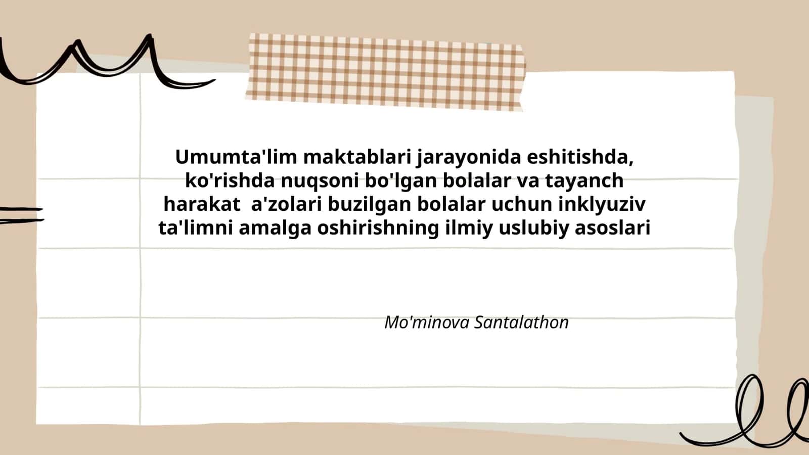 Mo'minova Santalathon 1