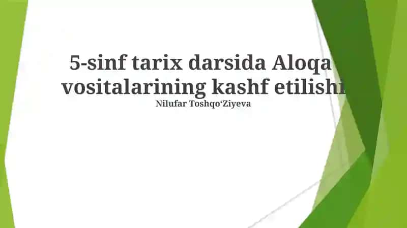 Aloqa vositalarining kashf etilishi