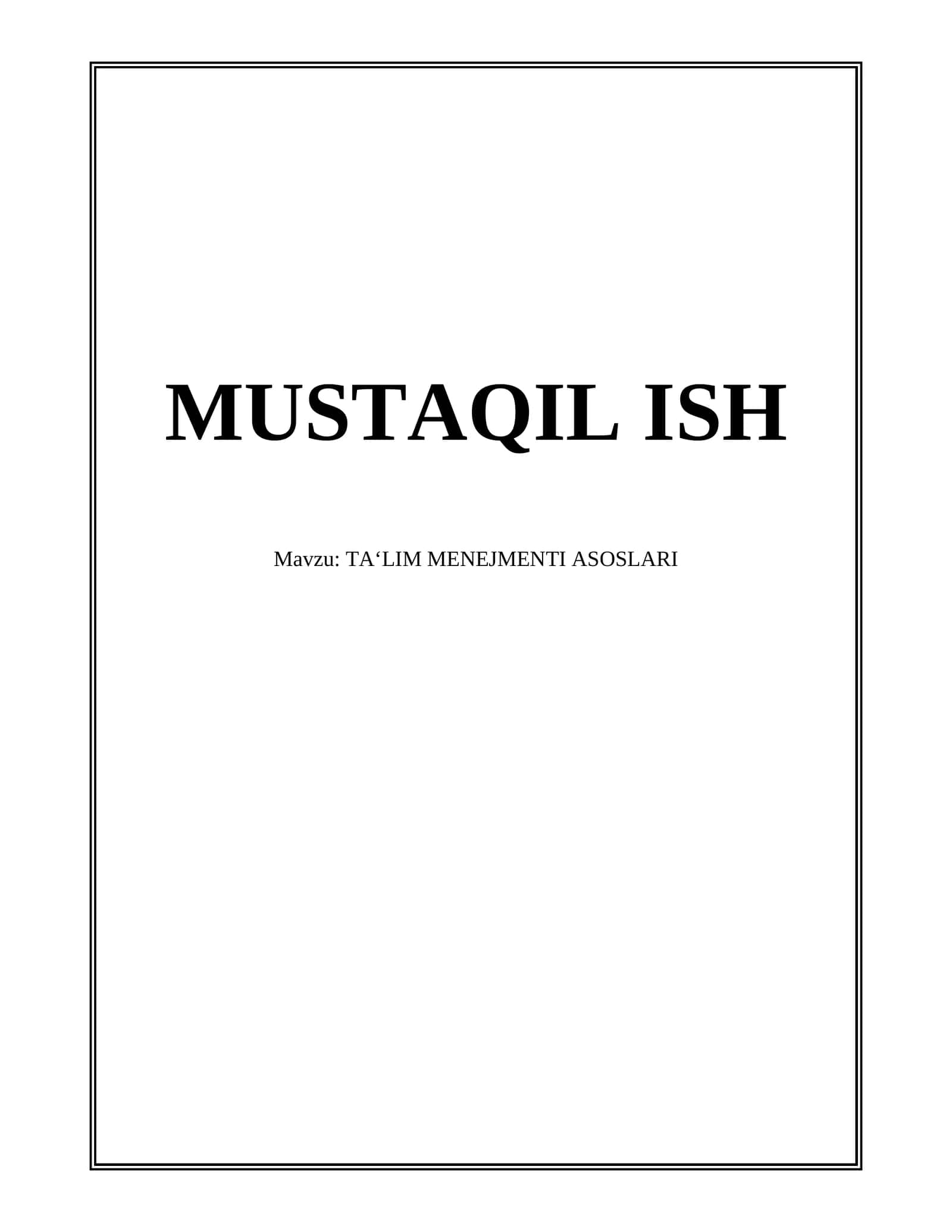 TA‘LIM MENEJMENTI ASOSLARI 1