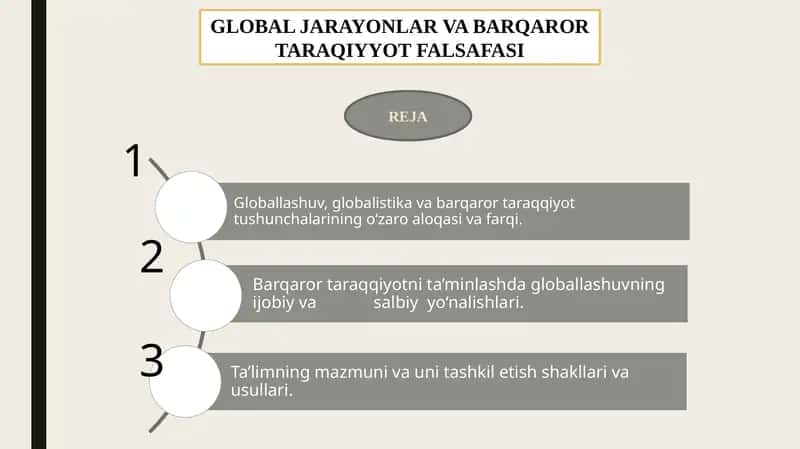 GLOBAL JARAYONLAR VA BARQAROR TARAQIYYOTFALSAFASI 1