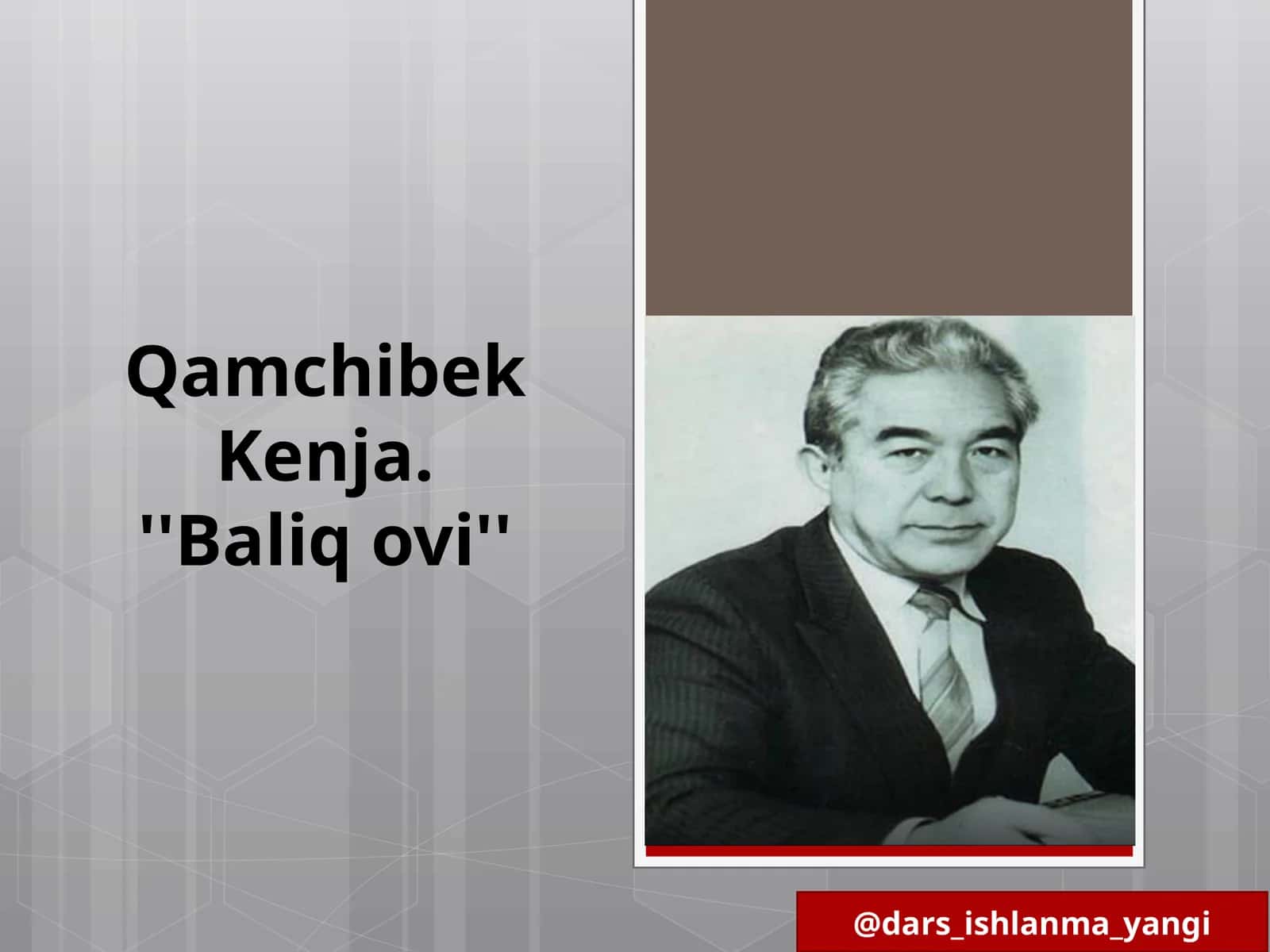 Qamchibek  Kenja. ''Baliqovi'' 1