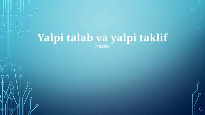 Agregat talab va taklif 1