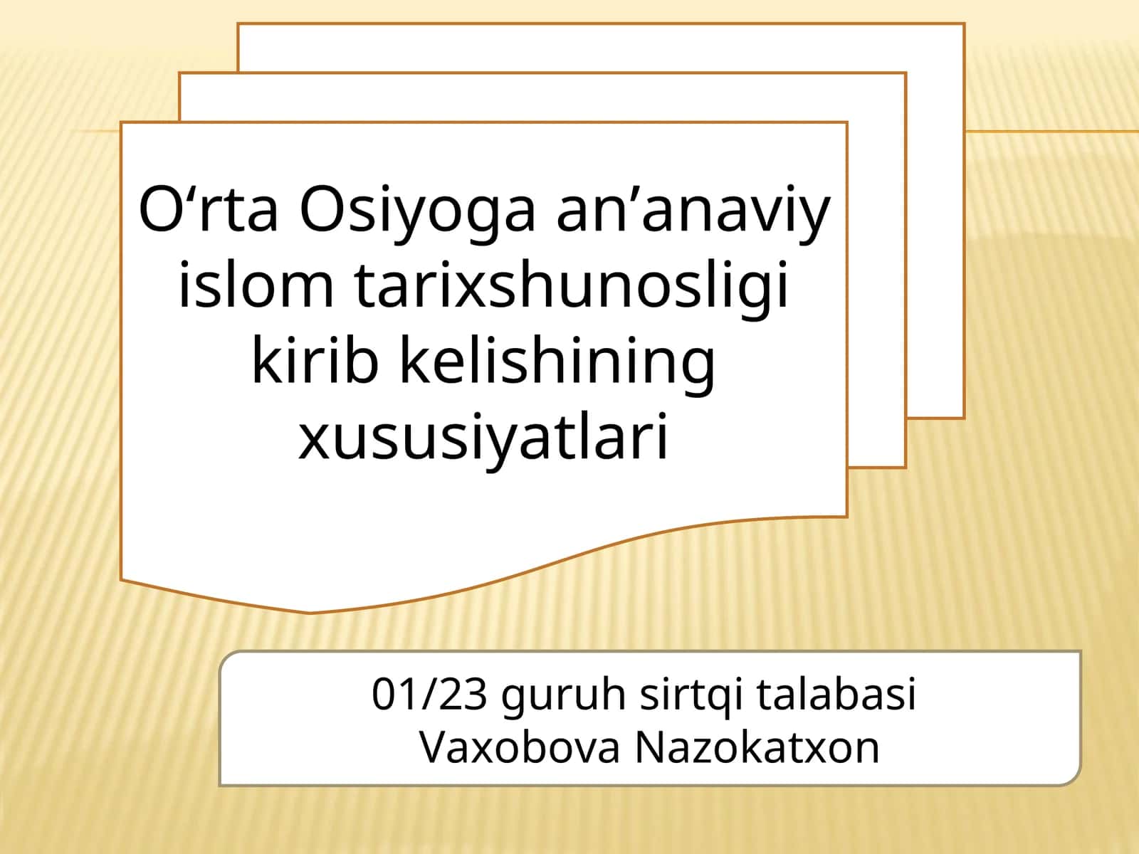 Oʻrta Osiyoga anʼanaviy islom tarixshunosligi kirib kelishining xususiyatlari 1