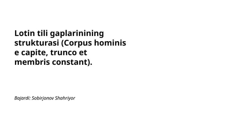 Lotin tili gaplarinining strukturasi