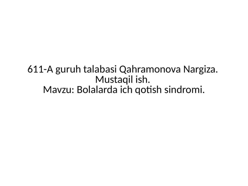 Ich qotish va qabziyat 1