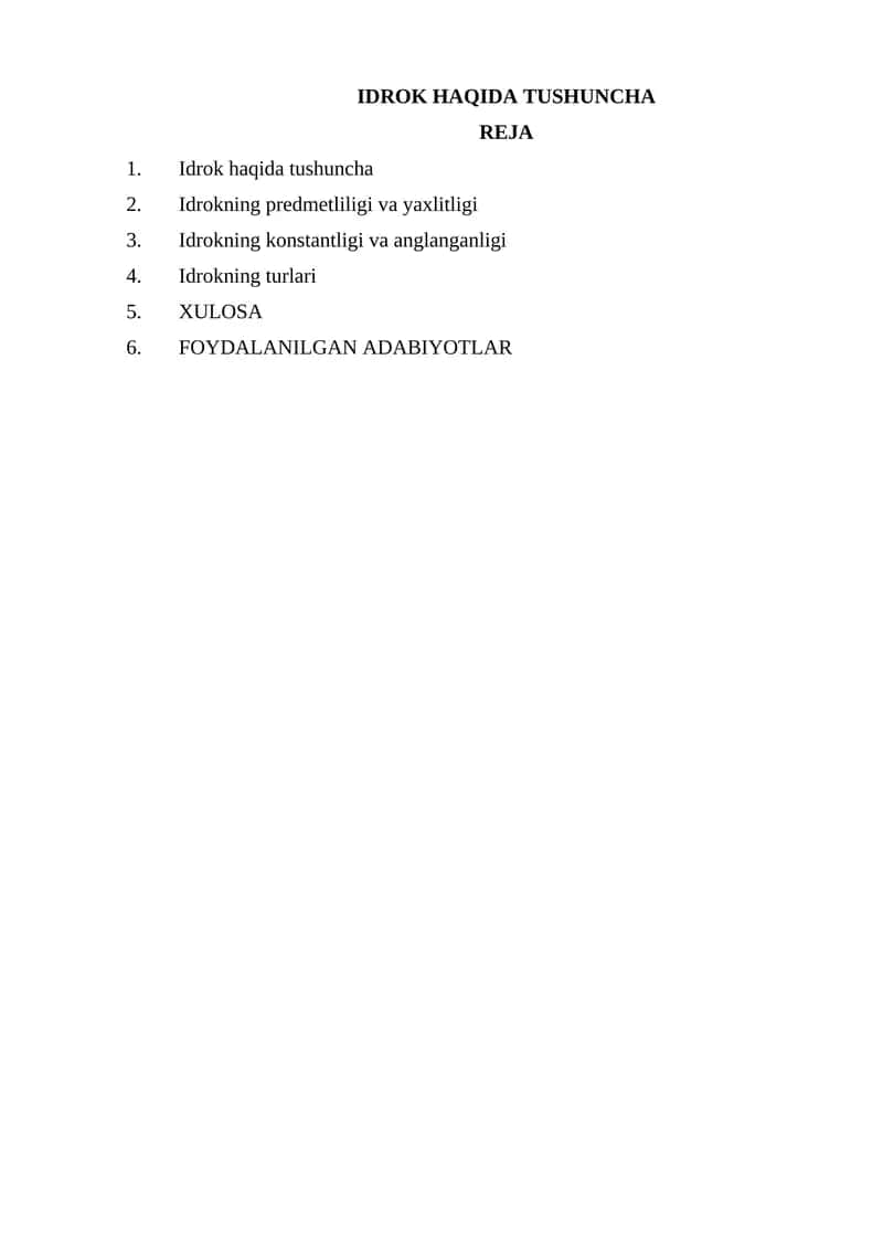 Idrok Haqida Tushuncha 1