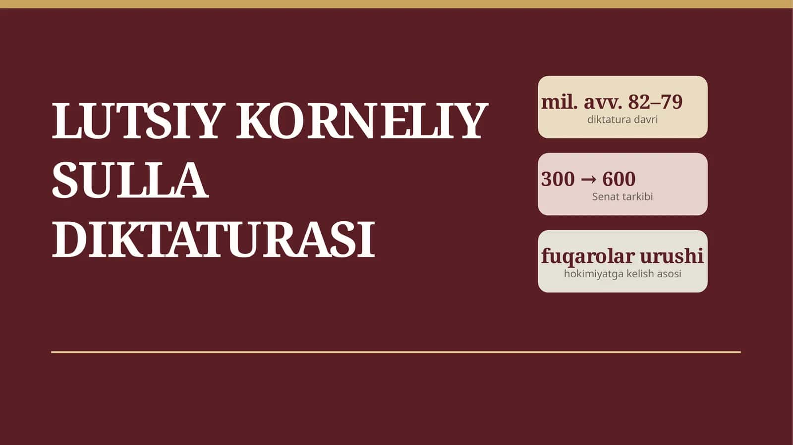 LUTSIY KORNELIY SULLA DIKTATURASI 1