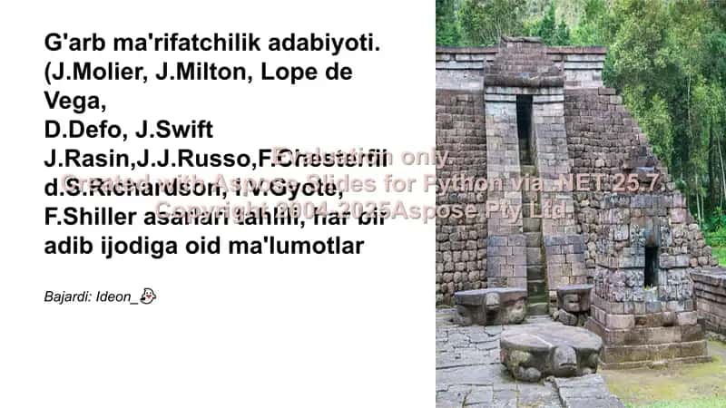 G'arb ma'rifatchilik adabiyoti 1