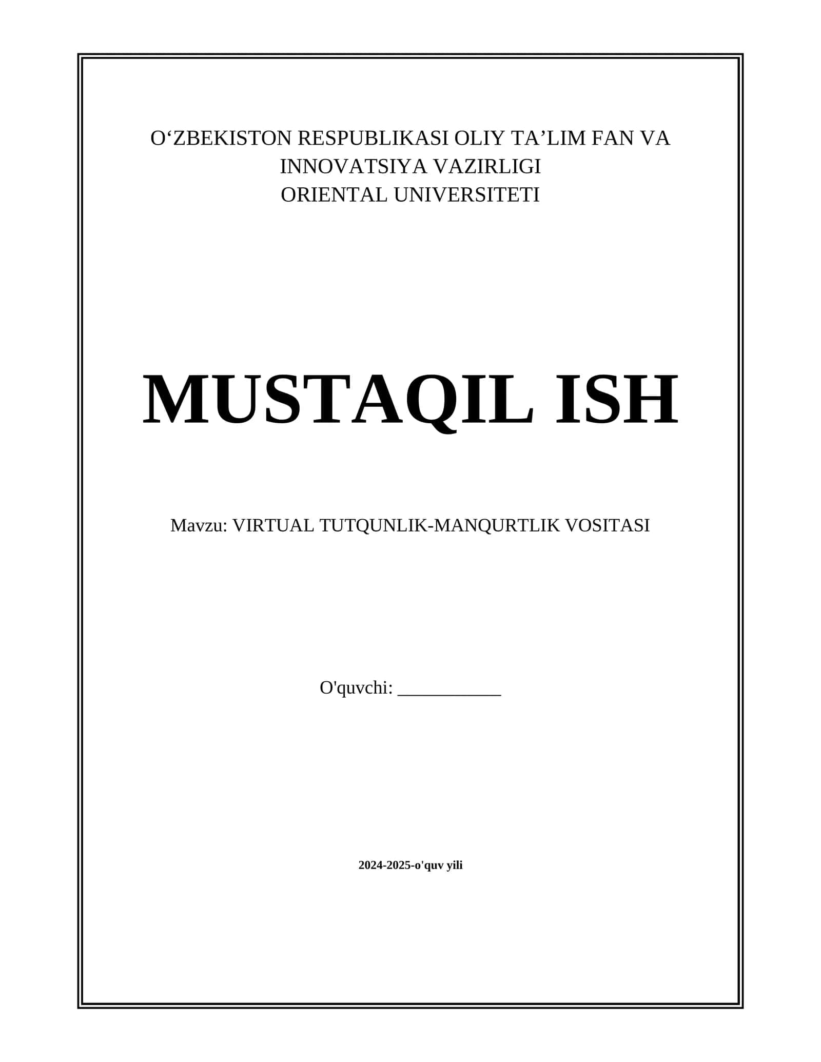 VIRTUAL TUTQUNLIK-MANQURTLIK VOSITASI 1
