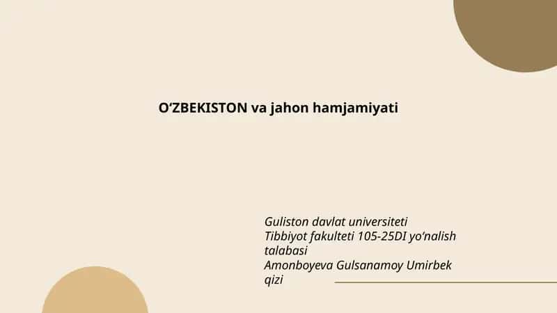 Oʻzbekistonning tashqi siyosati va diplomatiyasi 1
