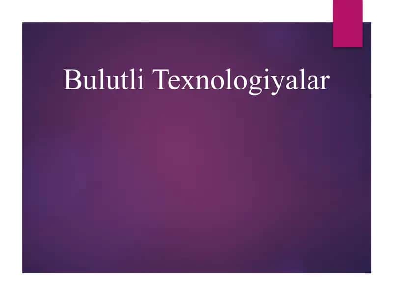 Bulutli Texnologiyalar 1