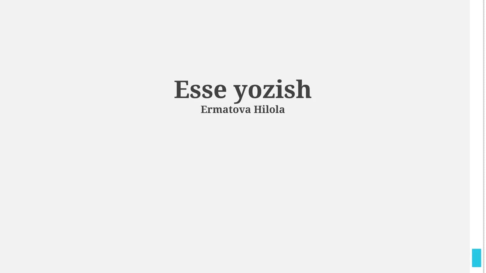 Esse yozish 1